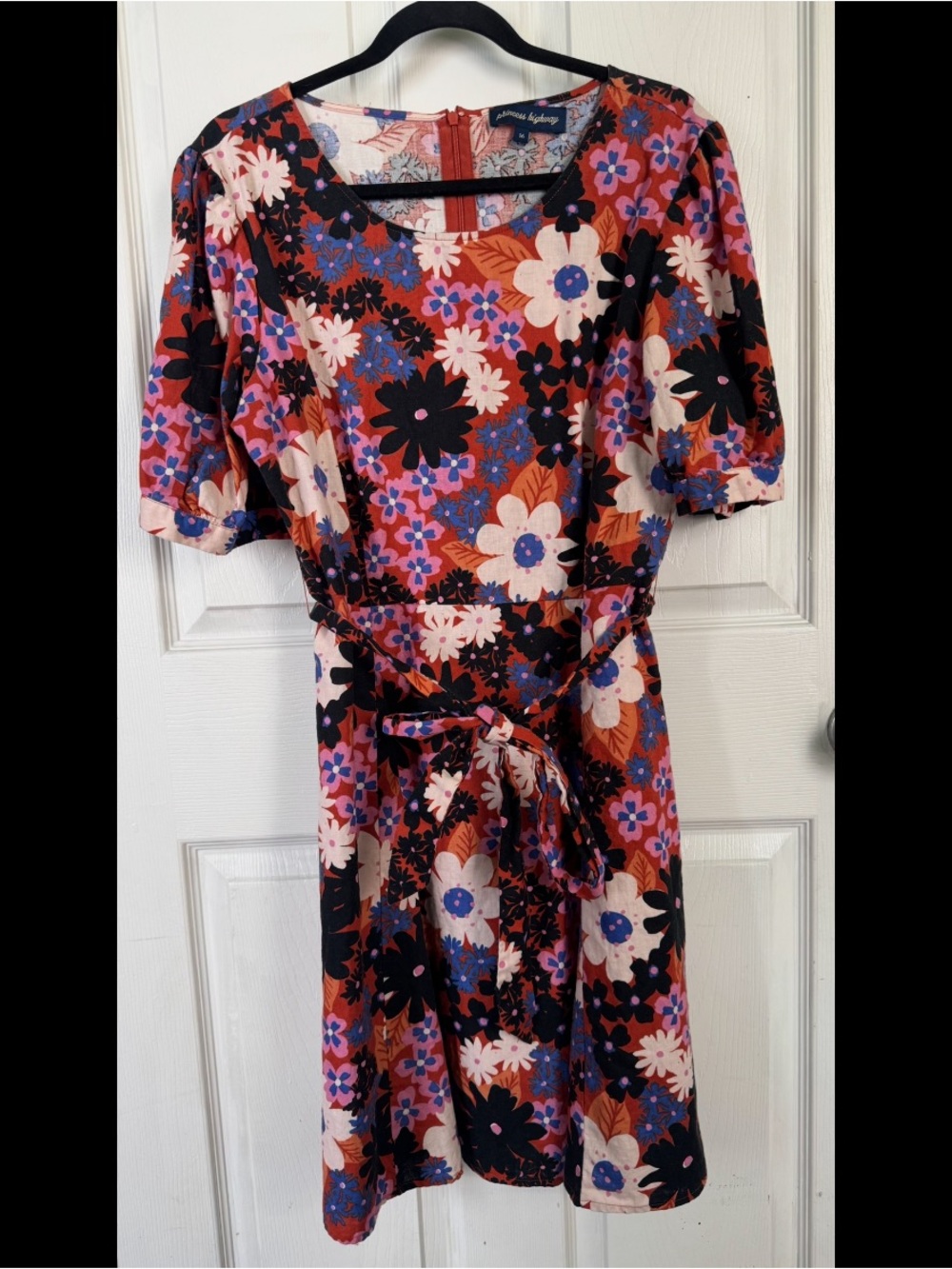 Princess Highway Floral Belted Dress in Coral Multi